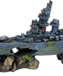 Penn-Plax Sunken Battleship Aquarium Ornament