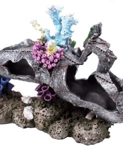 Penn-Plax Grey Submarine Coral Aquarium Ornament