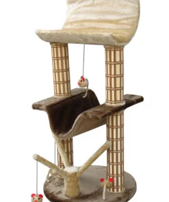 Penn-Plax Multi-Level Lounger 42-in Bamboo Cat Tree
