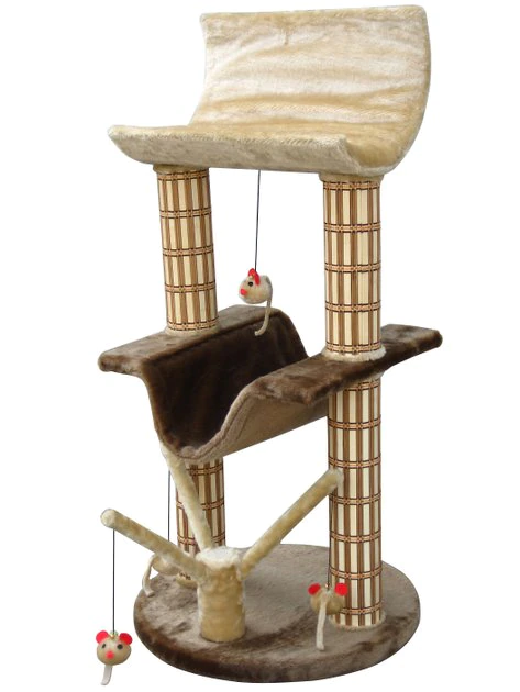 Penn-Plax Multi-Level Lounger 42-in Bamboo Cat Tree 1 Penn-Plax Multi-Level Lounger 42-in Bamboo Cat Tree