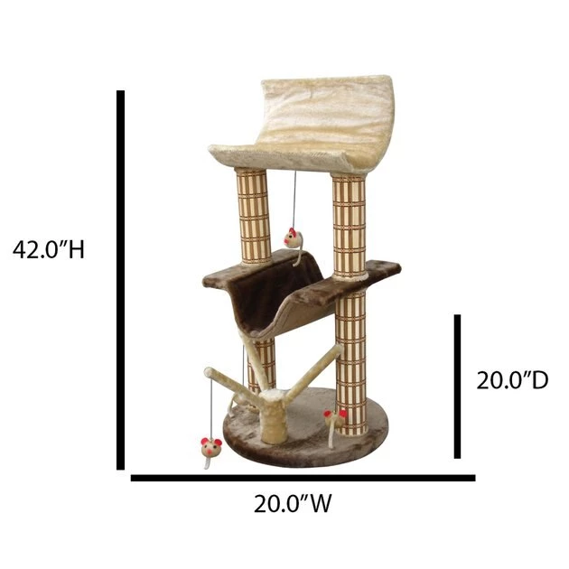 Penn-Plax Multi-Level Lounger 42-in Bamboo Cat Tree 2 Penn-Plax Multi-Level Lounger 42-in Bamboo Cat Tree - Image 2