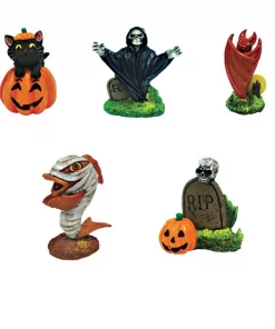 Penn-Plax Mini Spooky Resin Variety Pack Fish Aquarium Ornament, 5 count