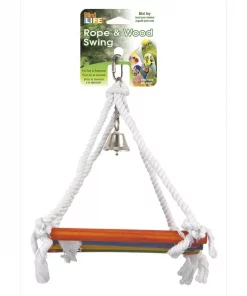 Penn-Plax Bird Life Rope & Wood Swing Bird Toy
