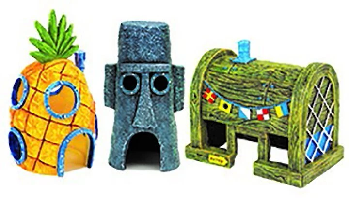 Penn-Plax SpongeBob Combo Aquarium Decor, 3 count 1 Penn-Plax SpongeBob Combo Aquarium Decor, 3 count