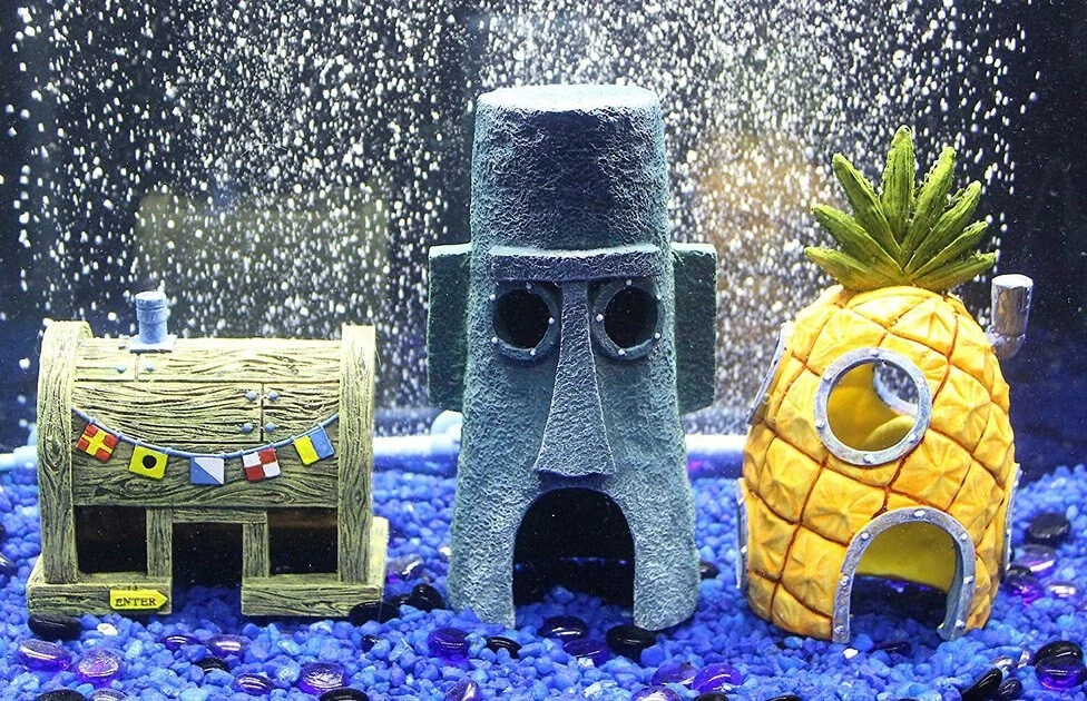 Penn-Plax SpongeBob Combo Aquarium Decor, 3 count 2 Penn-Plax SpongeBob Combo Aquarium Decor, 3 count - Image 2