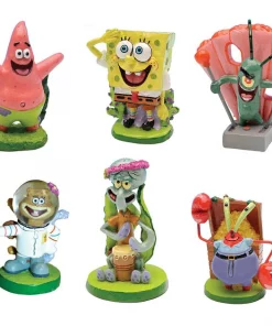 Penn-Plax SpongeBob Mini Resin Gift Aquarium Ornament, 6 count