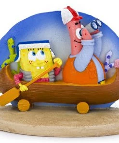 Penn-Plax SpongeBob & Patrick On Canoe Aquarium Ornament