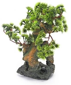 Penn-Plax Bonsai Tree On Rock Aquarium Ornament