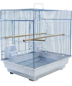 Penn-Plax Small Bird Starter Kit Square Style Bird Cage, White